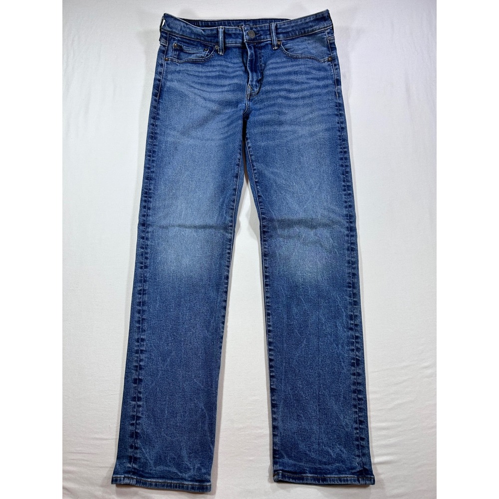 American Eagle Airflex+ Straight Leg Jeans Medium Wash Blue 34x34